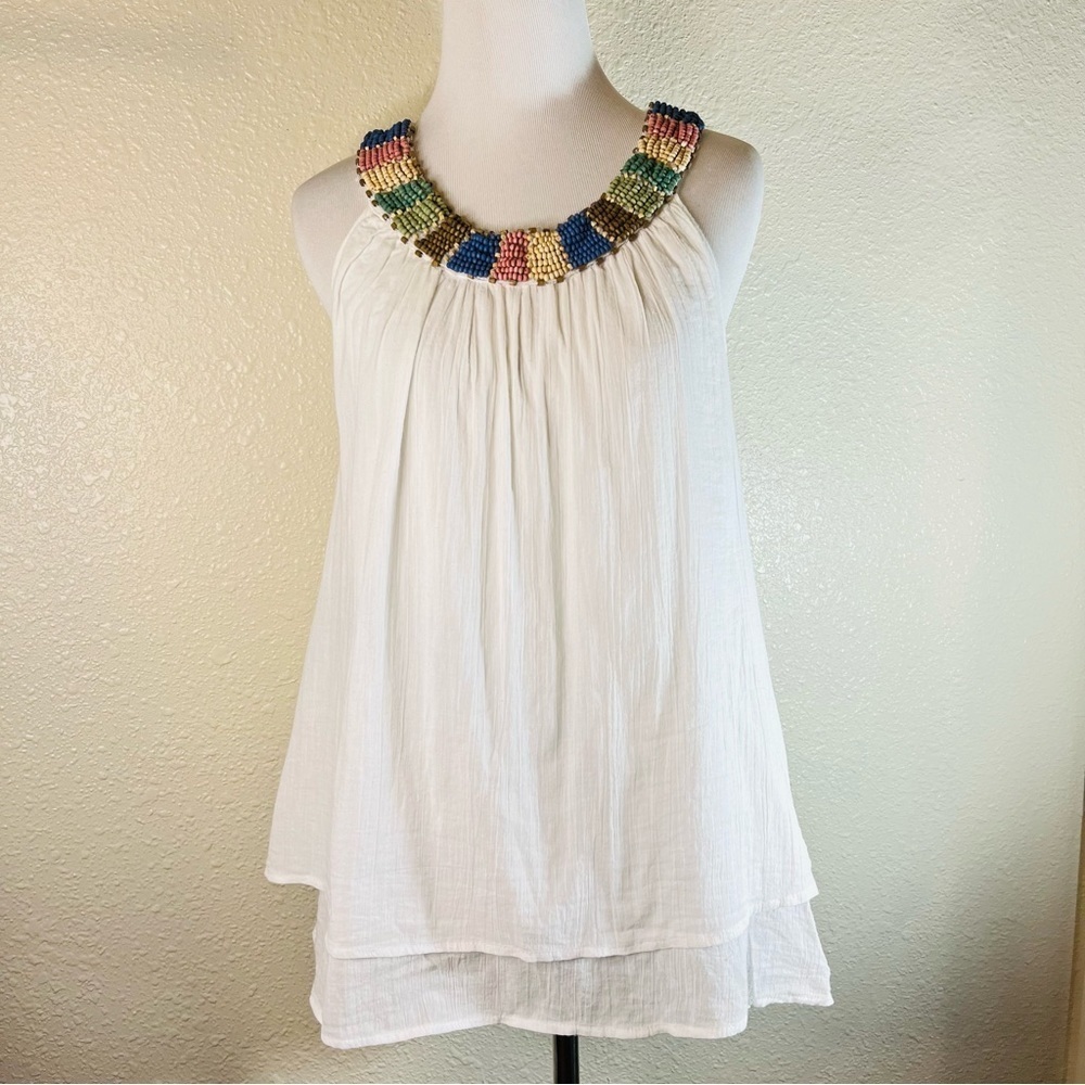 Ella Moss Sleeveless Beaded Open Back Top Women’s size M